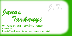 janos tarkanyi business card